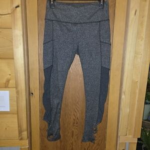 Yado medium womens strappy bottom gray pocketed athletic leggings